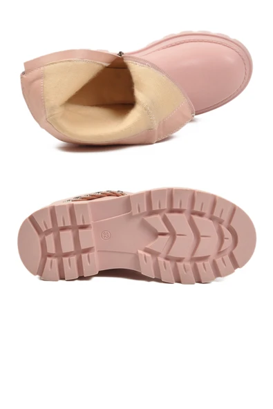 Cool Pudra İçi Polarlı Kaymaz Kız Çocuk Çizme Duru F - Resim 5