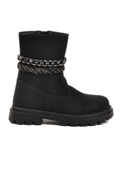 Cool Siyah İçi Polarlı Kaymaz Kız Çocuk Çizme Duru F - Resim 2