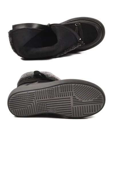 Cool Siyah İçi Polarlı Kaymaz Kız Çocuk Bot Selis F - Resim 5