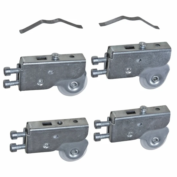 Küçük Vega Sürgülü Kapak Gardrop Tekerleği Makara Dolap Tekeri Seti - Resim 2