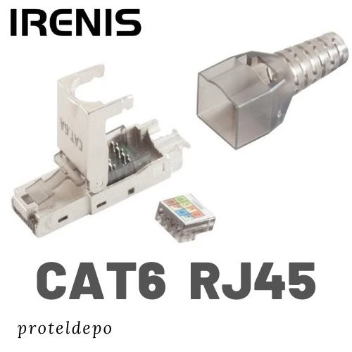 IRENIS CAT6 RJ45 Aletsiz Montaj tipi Konnektör, Cat6, Cat6a Kablo uyumlu ürün görseli
