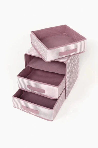 3 Bölmeli Çekmece , Çok Amaçlı Organizer - Çorap Çamaşır Organizer - Masa Üstü Düzenleyici - Resim 6