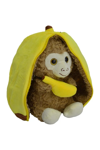Peluş Maymun Hem Muz Hem Maymun 30 Cm - Resim 2