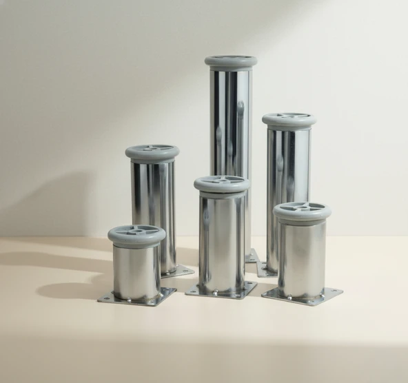 LUDIA 6 Farklı Ölçüde Metal Ayarlanabilir Tablalı Mobilya Ayağı (6cm,8cm,10cm,12cm,15cm,20cm) - Resim 2