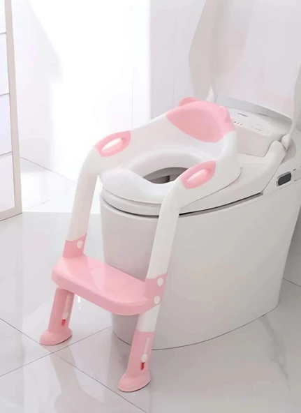 Softy Merdivenli Tuvalet Adaptörü - Çocuğunuz İçin Güvenli Ve Konforlu Tuvalet Eğitimi Pembe ürün görseli