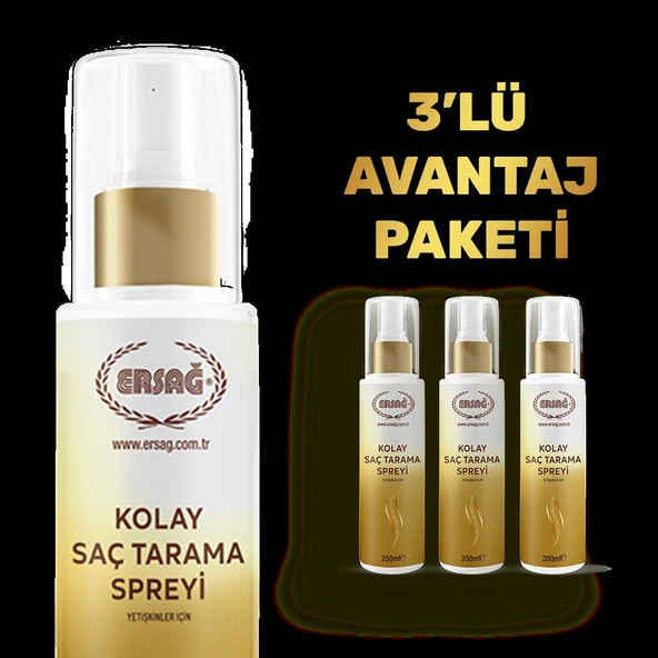 3'LÜ KOLAY SAÇ TARAMA SPREYİ-YETİŞKİNLER İÇİN 200 ML - Resim 3