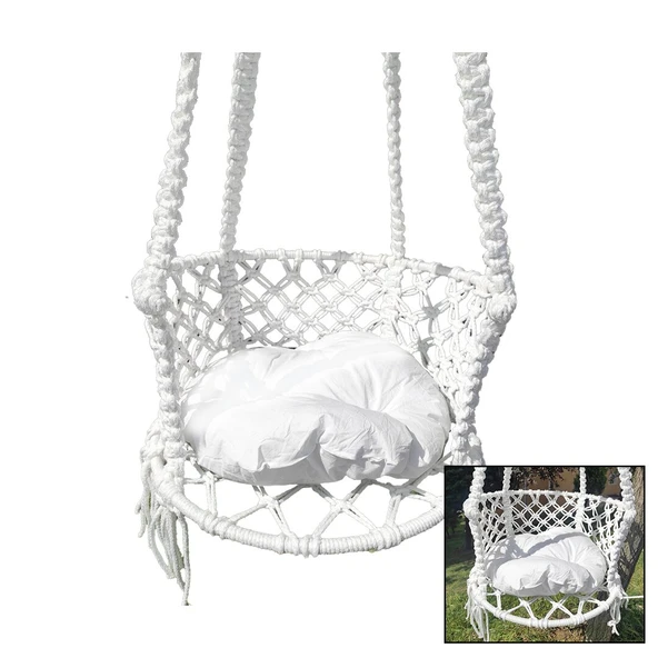 İPEK HAMAK DAVUL SALINCAK  MİNDERLİ   ÇAP:60CM   150KG.TAŞIMA KAPASİTESİ   1-ASMA HALATI - 1-ÇELİK DUBEL (5314) ürün görseli 1