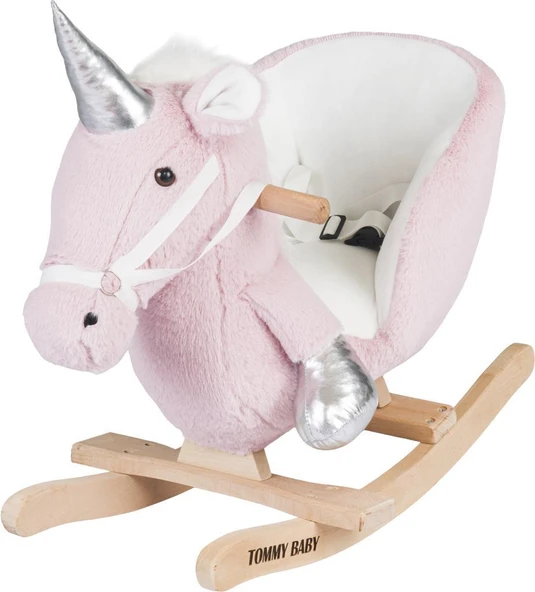 TommyBaby Egitici Peluş Sallanan At Ahsap Sallanan At UNİCORN - Resim 2