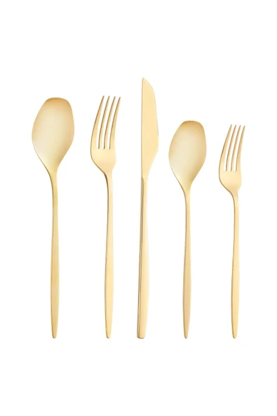 Alisa 30 Parça 6 Kişilik Parlak Gold Kutulu Çatal Kaşık Bıçak Takımı - Resim 4