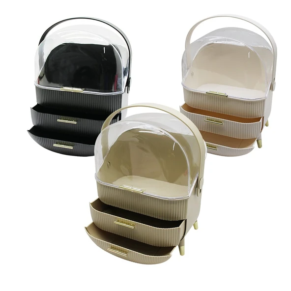 2 ÇEKMECELİ TAŞINABİLİR AYAKLI KOZMETİK ORGANİZER (5314) ürün görseli 1