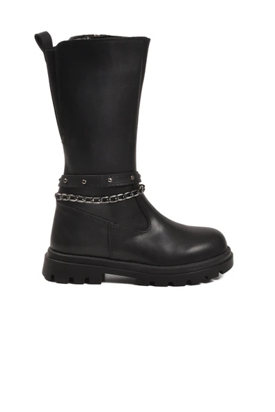 Cool Siyah İçi Polarlı Fermuarlı Kız Çocuk Çizme Paris-26K F ürün görseli 1