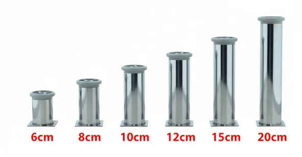 LUDIA 6 Farklı Ölçüde Metal Ayarlanabilir Tablalı Mobilya Ayağı (6cm,8cm,10cm,12cm,15cm,20cm) ürün görseli