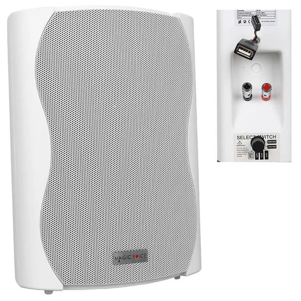 Magicvoice F-LHY6.5S 6.5" (16 CM) Hat Trafolu Duvar Tipi Sütun Hoparlör (30W RMS / 200W Peak - MP3 USB Uyumlu) - Beyaz ürün görseli