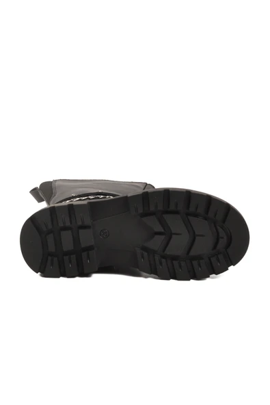 Cool Siyah İçi Polarlı Fermuarlı Kız Çocuk Çizme Paris-26K F - Resim 5