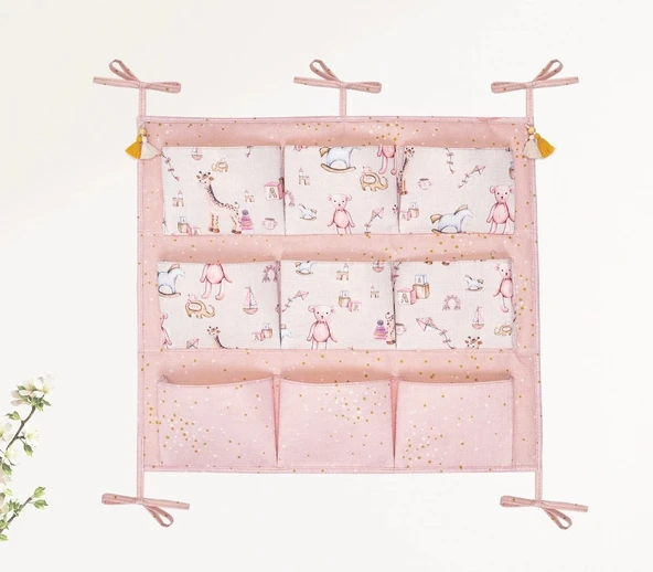 Baby 9 Cepli Bağlamalı Beşik Kenarı Düzenleyici (pembe) - Resim 3