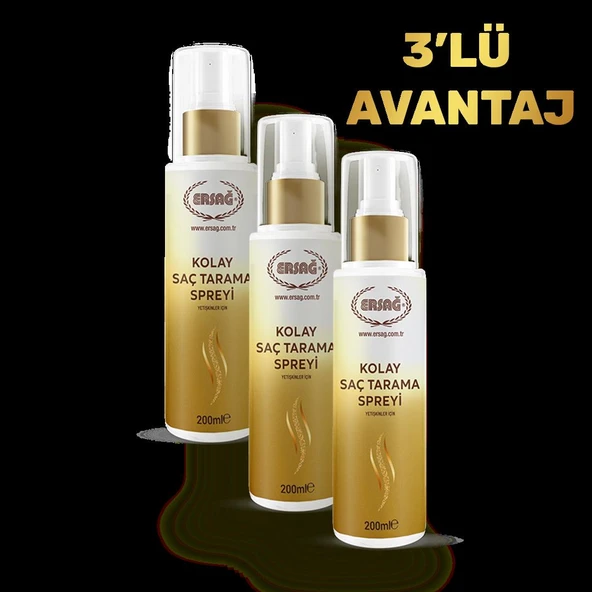 3'LÜ KOLAY SAÇ TARAMA SPREYİ-YETİŞKİNLER İÇİN 200 ML - Resim 2