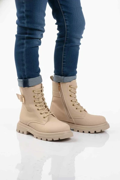 Cool Bej İçi Polarlı Kaymaz Kız Çocuk Bot Aleda F ürün görseli