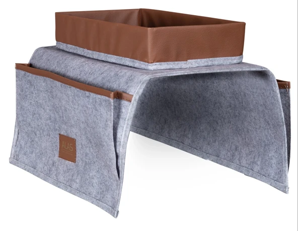 Çok Amaçlı Deri Şeritli Cepli Koltuk Kenarı Düzenleyici 03938 - Resim 3