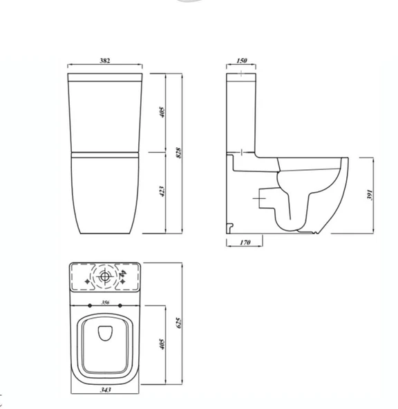 S25 SQUARE DUVARA SIFIR KANALSIZ KLOZET+REZERVUAR+İÇ TAKIM+KLOZET KAPAĞI SET - Resim 4