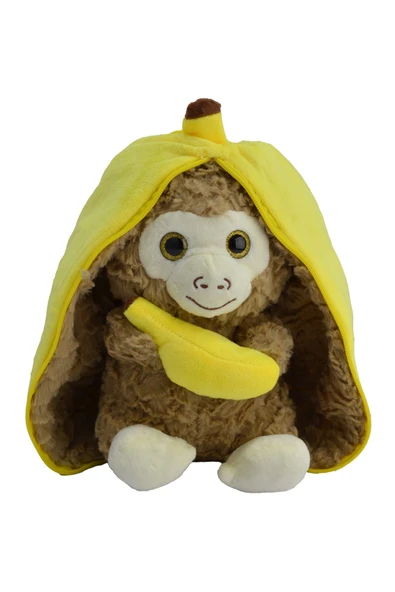 Peluş Maymun Hem Muz Hem Maymun 30 Cm - Resim 4