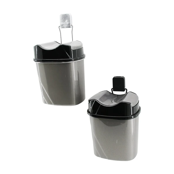 METAL ASKILI PLASTİK ÇÖP KOVASI YAPIŞKANLI MONTAJ (5314) ürün görseli 1