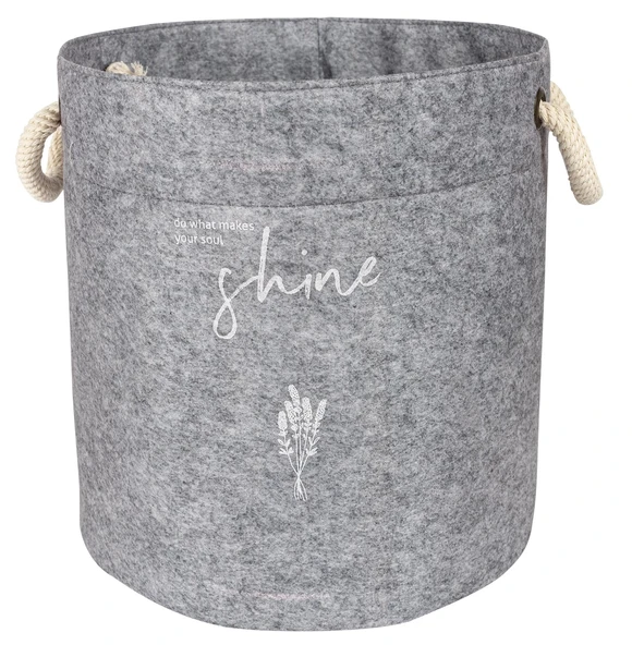 Kulplu Yuvarlak Düzenleyici Çok Amaçlı Kolay Taşınabilen Organizer Keçe Sepet (maxi) 03655 - Resim 6