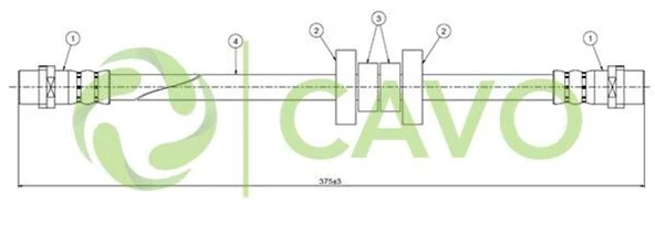 Vag On Fren Hortumu Sag Sol (370mm) Transporter T4 96>06 - Cavo C800 114b ürün görseli