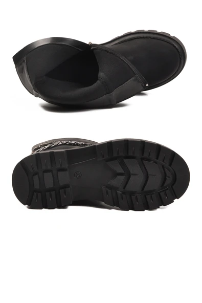 Cool Siyah İçi Polarlı Kaymaz Kız Çocuk Çizme Duru F - Resim 5