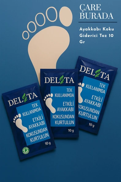 Delta - Ayakkabı Kokusu Giderici Toz 10 gr (× 3 Adet) ürün görseli 1