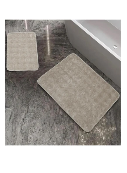 Schafer Home Pia peluş 2 li Banyo Paspası-bej - Resim 2