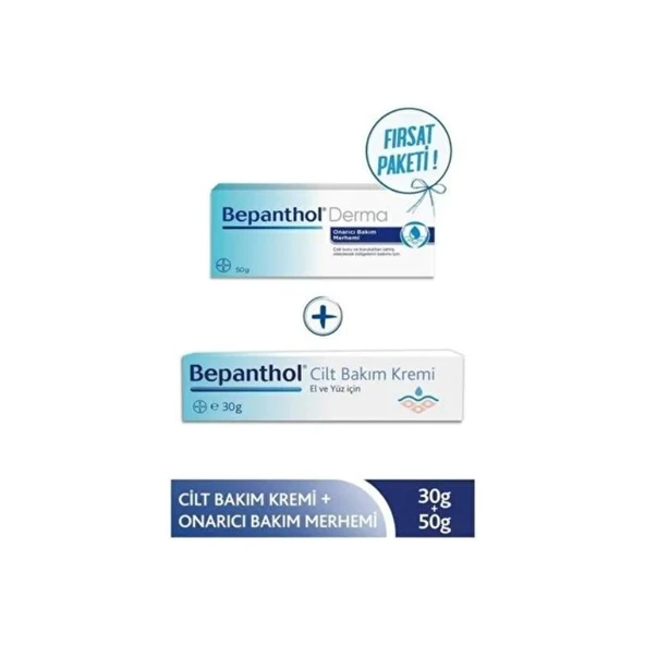 BEPANTHOL DERMA CİLT BAKIM KREMİ 30 GR + ONARICI BAKIM MERHEMİ 50 GR SET ürün görseli 1