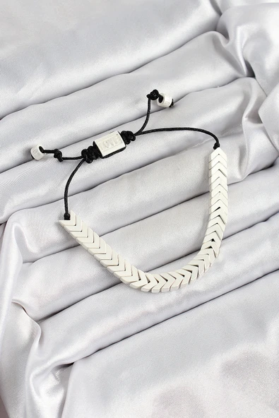 Pirinç Asansörlü Beyaz Juju Kadın Bileklik - TJ-BB7188 ürün görseli