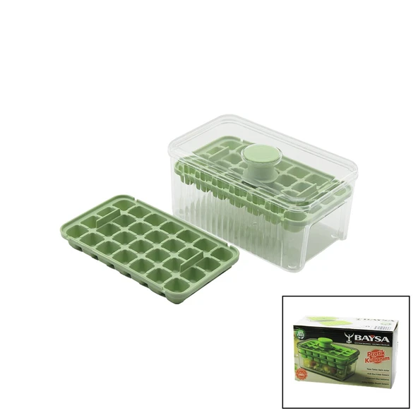 28+28=56LI KÜP ŞEKİL HAZNELİ=MİKA KRİSTAL BUZLUK 2İN1 KAPAK KULPU=KULP - KULPA BAS=BUZ DÜŞÜR (5314) ürün görseli 1