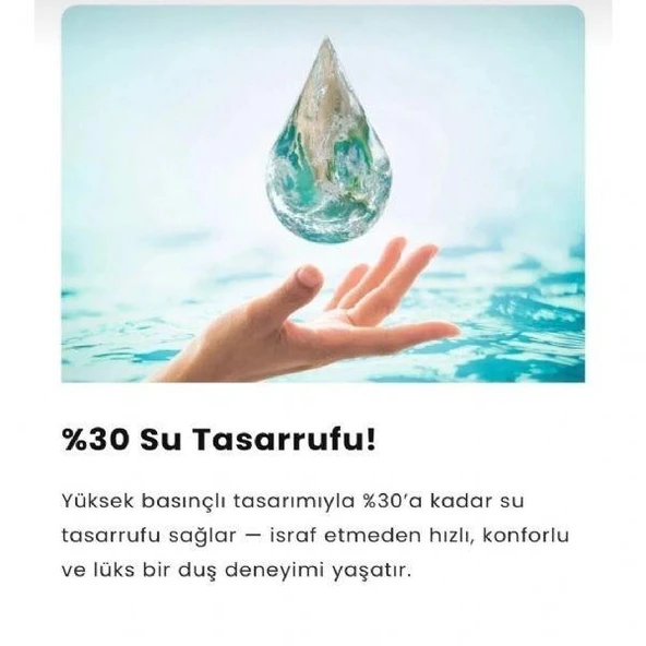 Kireç Tutucu Tazyik Arttırıcı 6 Fonksiyonlu Siyah Duş Başlığı - Resim 7