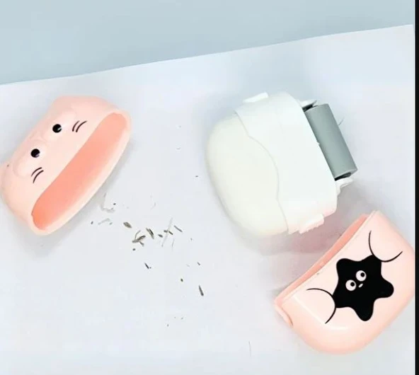 Sevimli Kedi Silgi Rulo Silgi, Toz Hazneli Silgi - Krem (Bej) - Resim 3