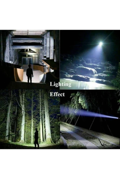 Ultra Parlak El Feneri Usb Şarj 4 Led+yan Cob Led Taktik Günlük Hayat Kamp Avcılık El Feneri - Resim 7