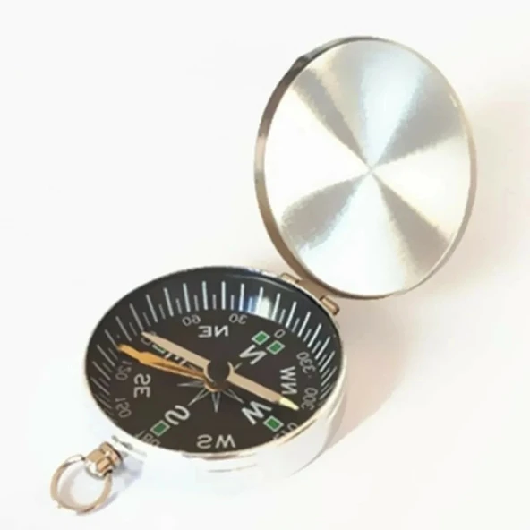 Nikula-mini Taşınabilir  Kapaklı Cep Saati Model Alüminyum İğne Kılıtlı  Pusula G45-1 ürün görseli