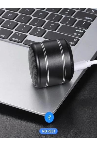 Mini Alüminyum Tws Kablosuz Bluetooth Hoparlör – Yuvarlak Metal Tasarım, Yüksek Bas Ve Taşınabilir Özellikler - Resim 2