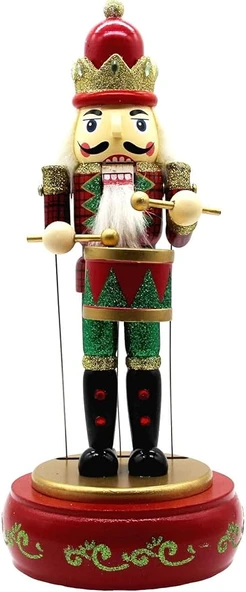 LEBRON Fındıkkıran Ahşap Müzikli Kukla Kutusu Kırmızı - Resim 3