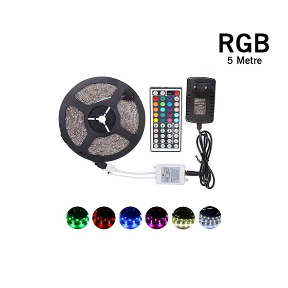 5 Metre Rgb Şerit Led Seti-İç ve Dış Mekan Silikonlu-Tak Çalıştır (5314) - Resim 5