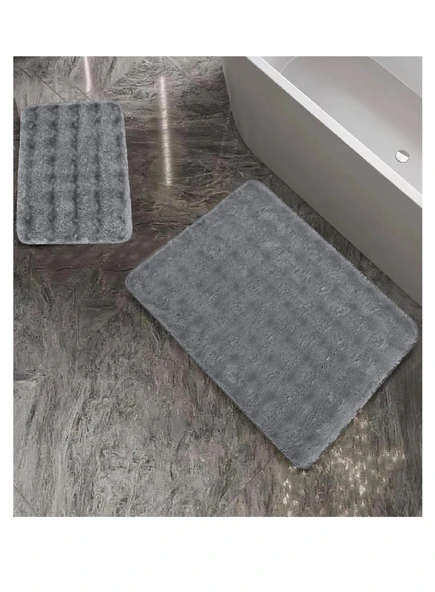 Schafer Home Pia peluş 2 li Banyo Paspası-Gri ürün görseli 1