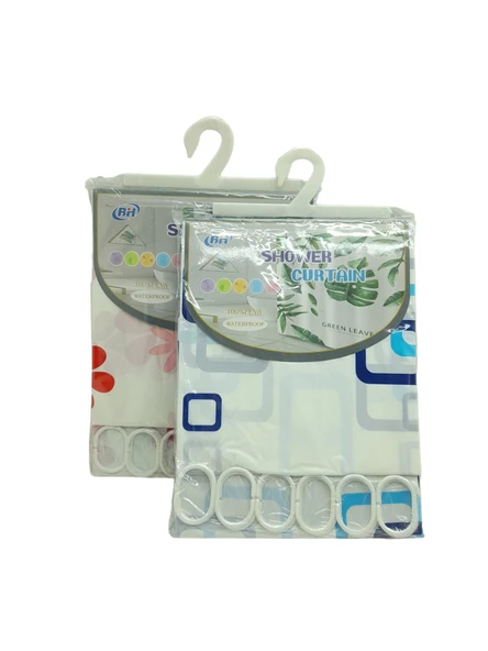 ÇİF KANAT PVC BANYO PERDESİ 2  PARÇA  X 90X180CM - 12 HALKALI (5314) ürün görseli