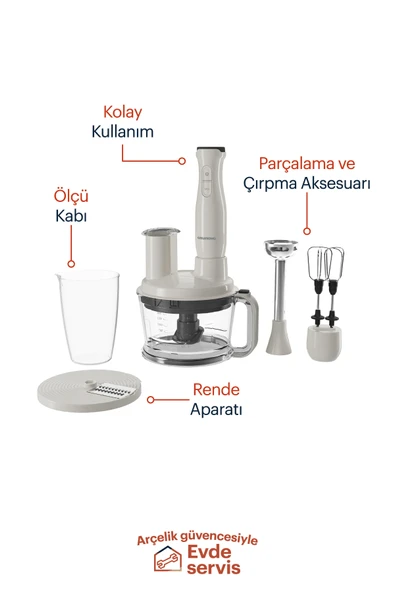 Grundig RHB 1410 B 1500 Watt Blender Seti - Resim 7