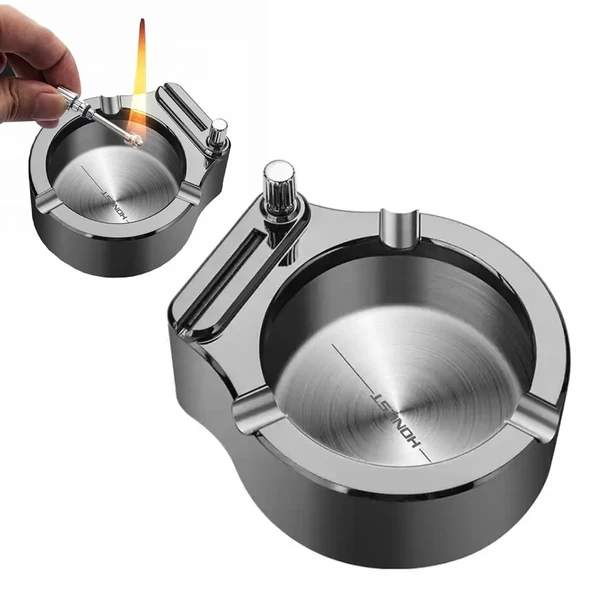 Metal Çakmaklı Küllük Zippo Yakıt İle Çalışır ürün görseli 1