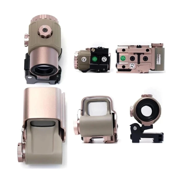 558-g43 Xps2 Hedef İşaretleyici Red Dot - Holografik Nişangâh, 5x Büyütmeli Set Çöl Rengi - Resim 2