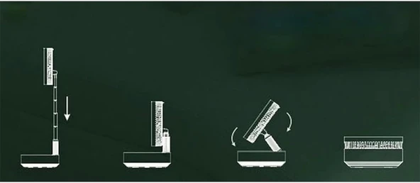 Teleskopik Fan Vantilatör 4 Modlu Şarjlı Katlanabilir Yükseltilebilir Taşınabilir Serinletici Portatif Masa Vantilatörü - Resim 8