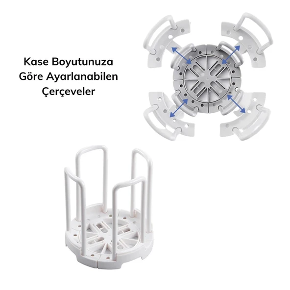 Tabak Bardak Kase Standı Bulaşık Kurutma Tutucu Mutfak Düzenleyici Organizatör (5314) - Resim 3