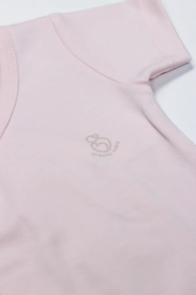 Organik Natural Basic Style Kruvaze Yarım Kol Body BS17101 Pembe - Resim 3