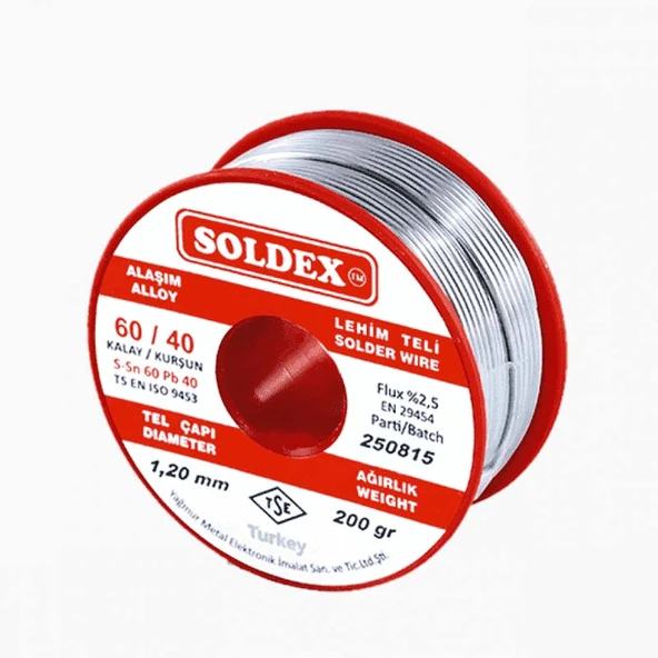 Lehim Teli Kurşunlu SN 60 PB 40 1,20mm 200Gr 60/40 ürün görseli