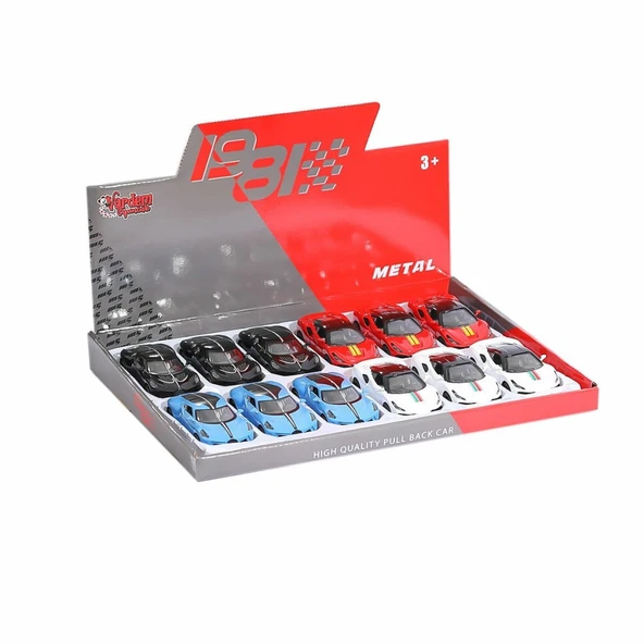 WK-6643-06S Çek Bırak Şeritli Spor Araba 1:43 -Vardem - Resim 3